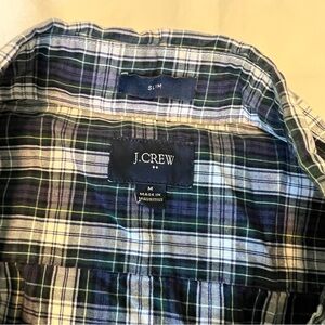 Plaid J. Crew Factory casual button down shirt M slim